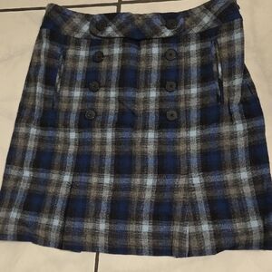 Plaid Button-Front Women's Skirt